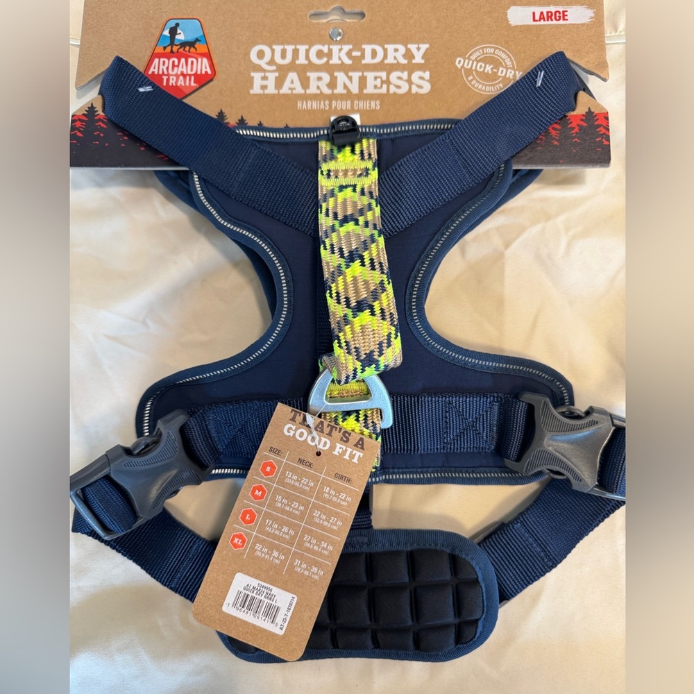 Arcadia Trail Quick Dry Harness Navy Blue Large NWT